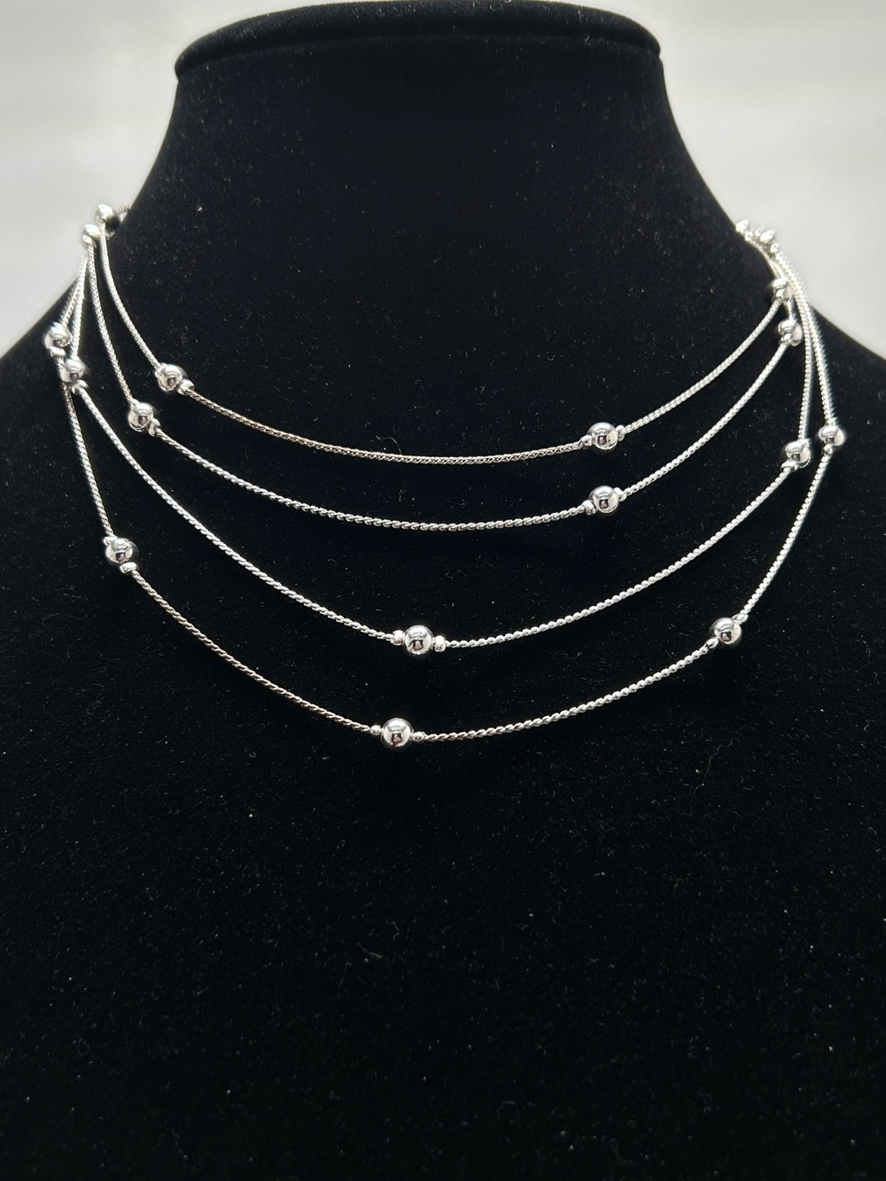Liz Claiborne, Silver 4 Strand Necklace, NOC